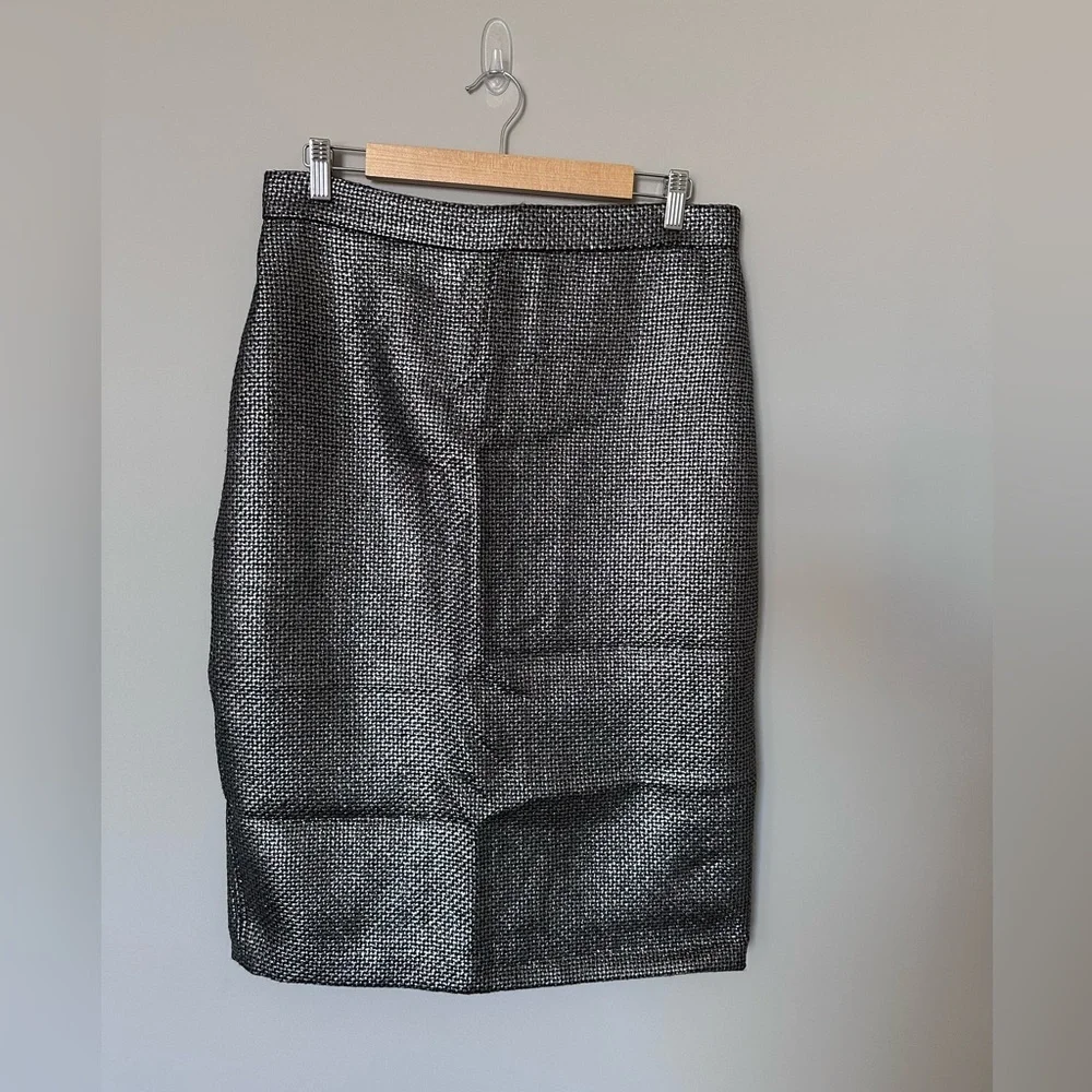 Banana Republic Metallic Tweed Pencil Skirt- Size 12 Tall NWTs - Picture 3 of 12